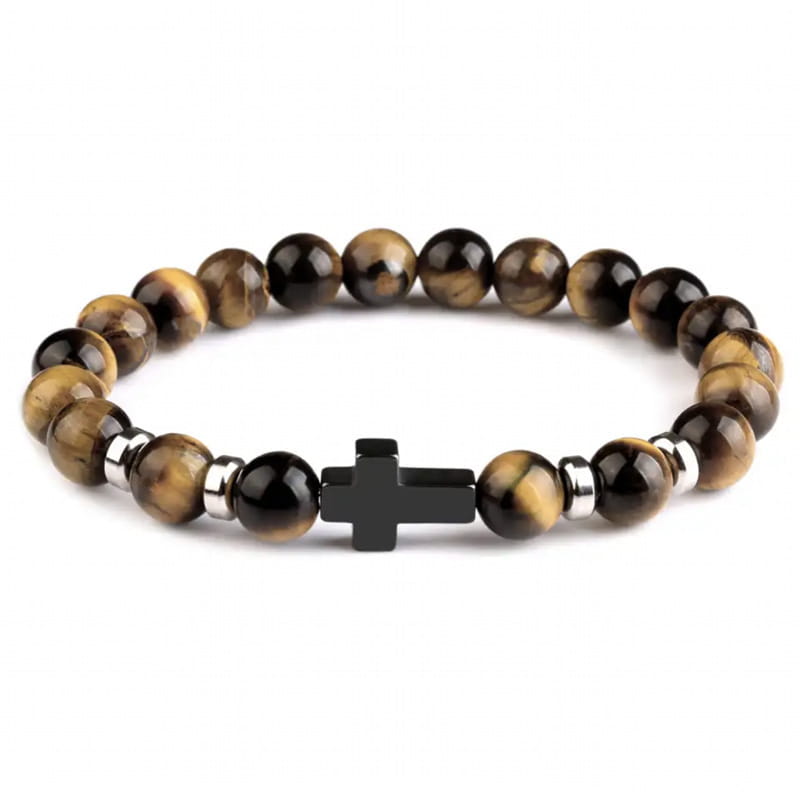 VOLCANIC ROCK BEAD BRACELET FOR STRENGTH & SPIRITUAL ENERGY