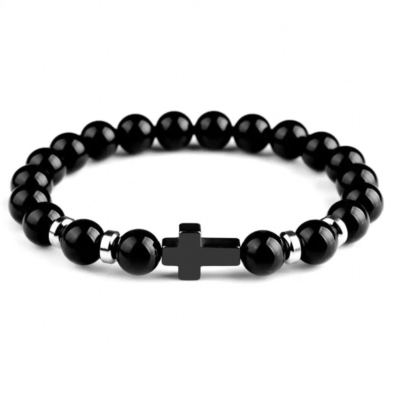 VOLCANIC ROCK BEAD BRACELET FOR STRENGTH & SPIRITUAL ENERGY