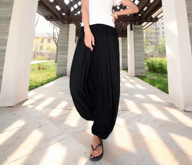 High Waisted Boho Style Modal Hammer Pants Women