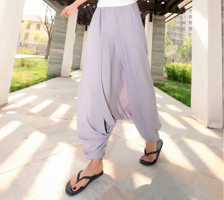 High Waisted Boho Style Modal Hammer Pants Women