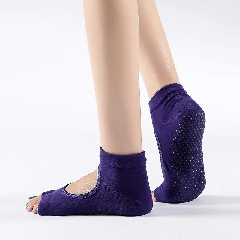 EXPOSED TOE NON SLIP YOGA SOCKS FOR PILATES AND DANCE