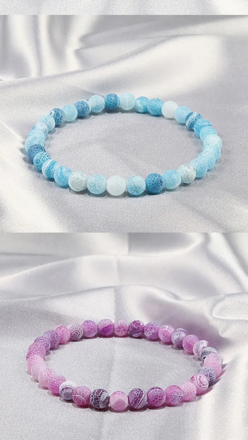 FROSTED GEMSTONE BEAD BRACELET FOR BALANCE & ENERGY