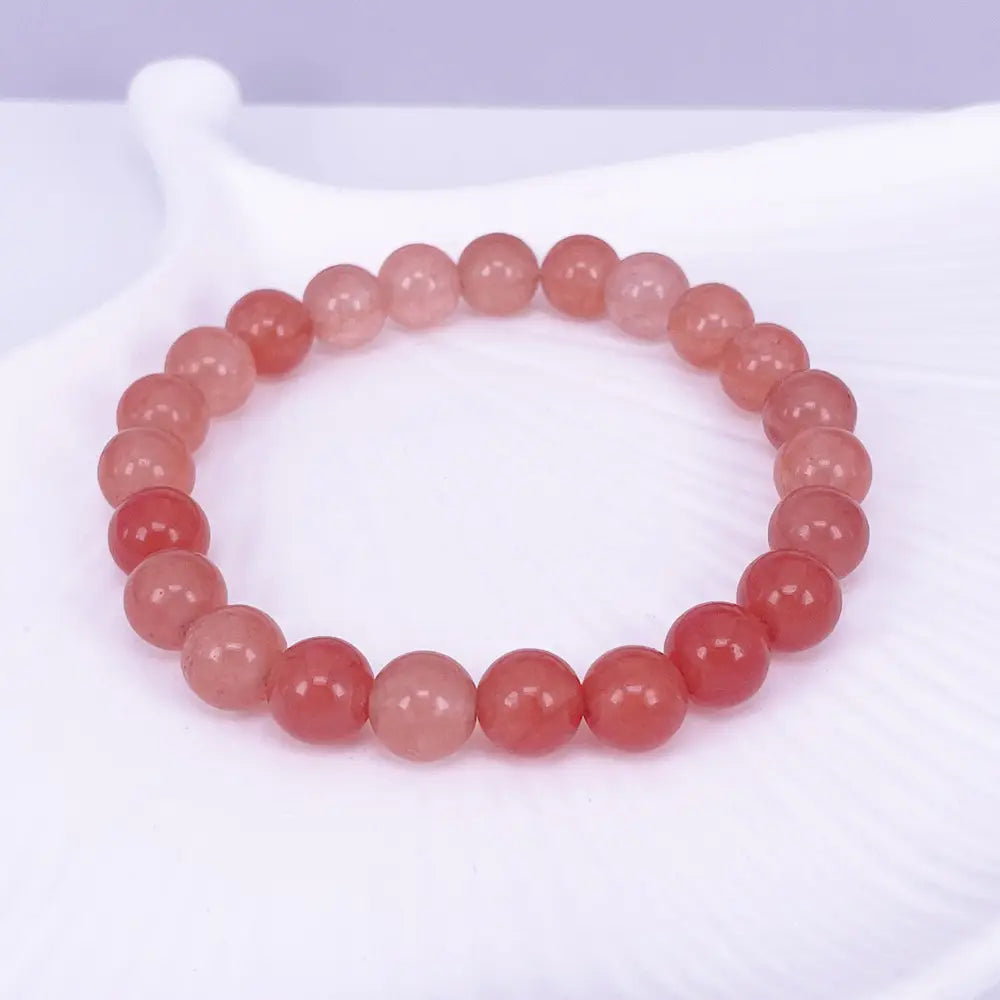 ORANGE STONE BEADED YOGA BRACELET FOR SPIRITUAL ENERGY