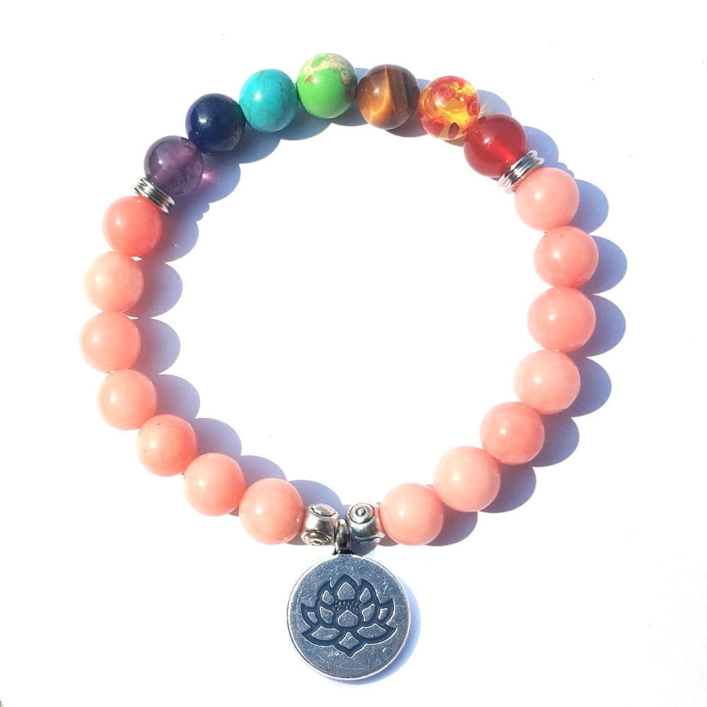 LOTUS AGATE BEAD BRACELET FOR SPIRITUAL BALANCE