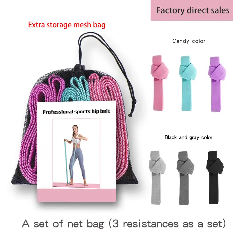 Fabric Resistance Band Set For Yoga And Toning
