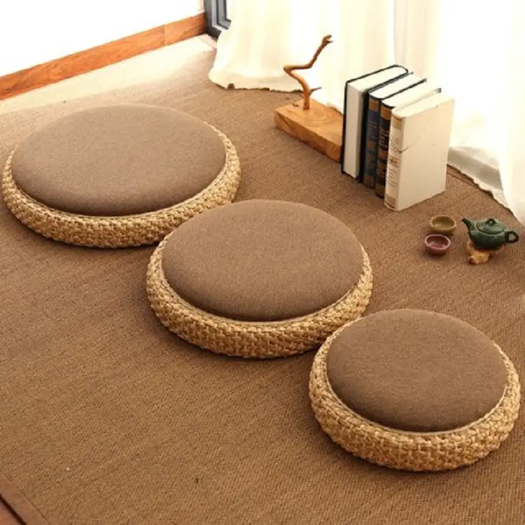 ELEGANT TATAMI-STYLE ROUND MEDITATION SEAT CUSHION