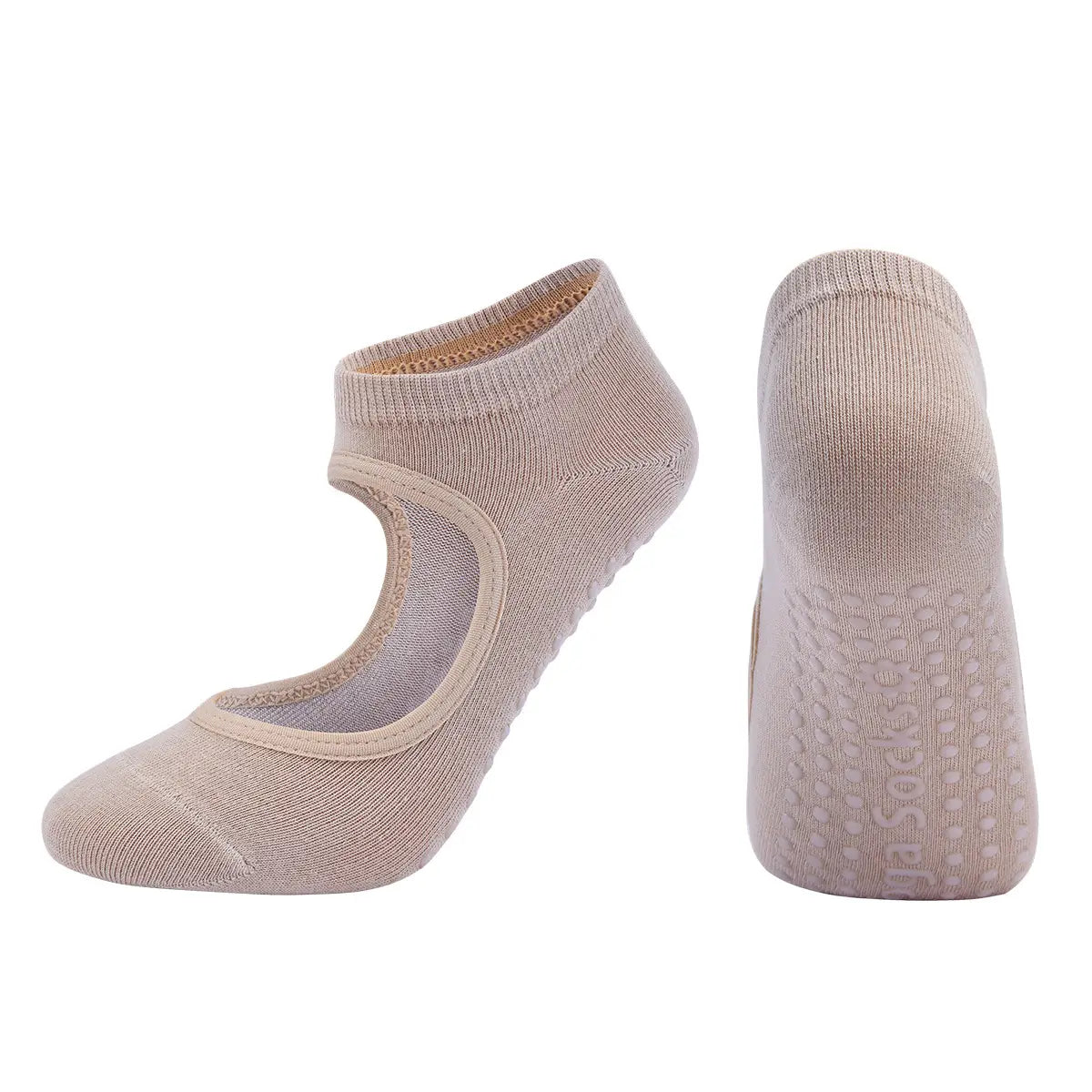 COMBED COTTON NON SLIP YOGA SOCKS FOR WOMEN