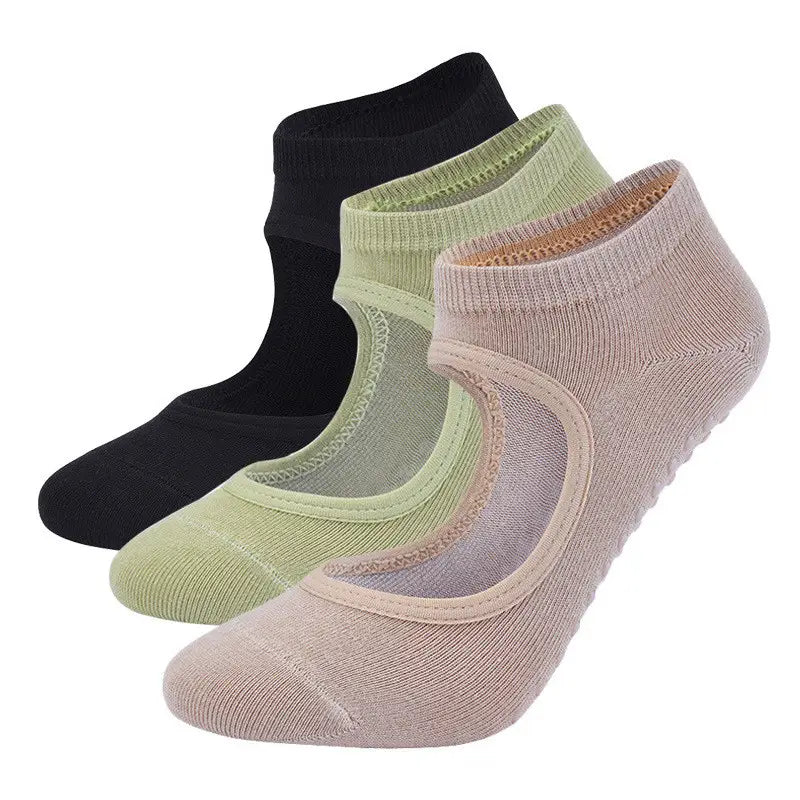 COMBED COTTON NON SLIP YOGA SOCKS FOR WOMEN