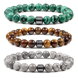 FROSTED GEMSTONE BEAD BRACELET FOR BALANCE & ENERGY