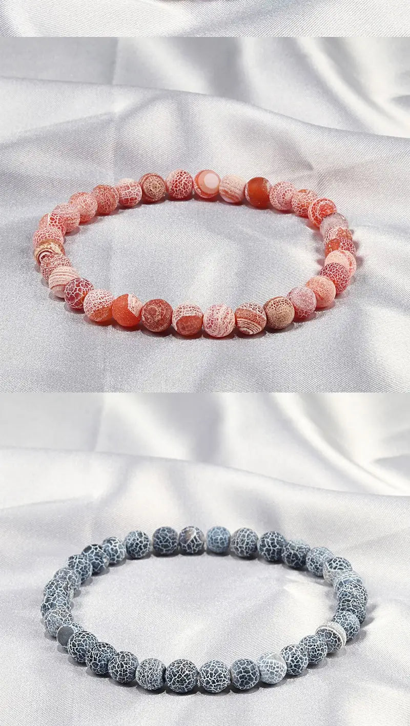 FROSTED GEMSTONE BEAD BRACELET FOR BALANCE & ENERGY
