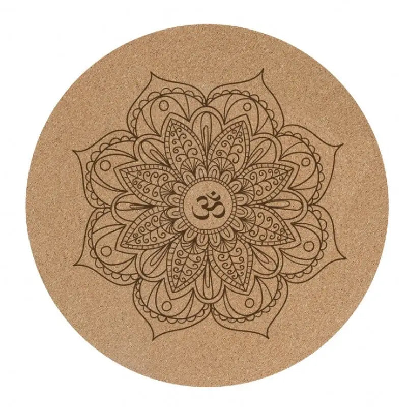 PREMIUM CORK ROUND YOGA MAT WITH NON-SLIP SURFACE