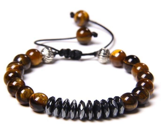 BLACK AGATE OPAL CROWN BRACELET FOR SPIRITUAL POWER