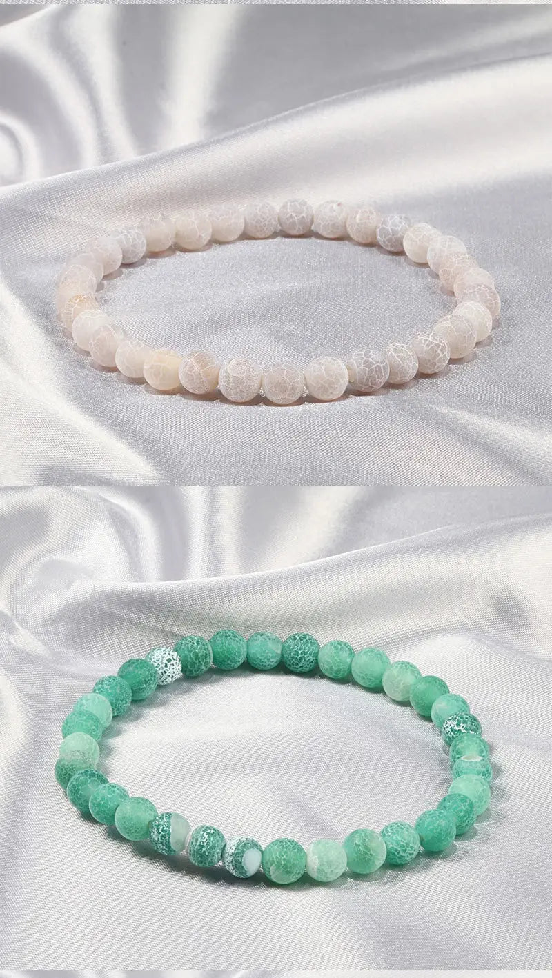 FROSTED GEMSTONE BEAD BRACELET FOR BALANCE & ENERGY