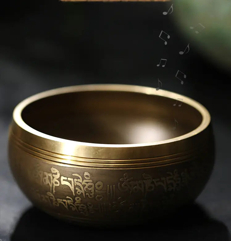 HANDCRAFTED SINGING BOWL WITH AUSPICIOUS KNOT ENGRAVING
