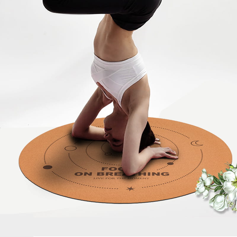 SUN & MOON CORK ROUND YOGA MAT FOR HOLISTIC WELLNESS