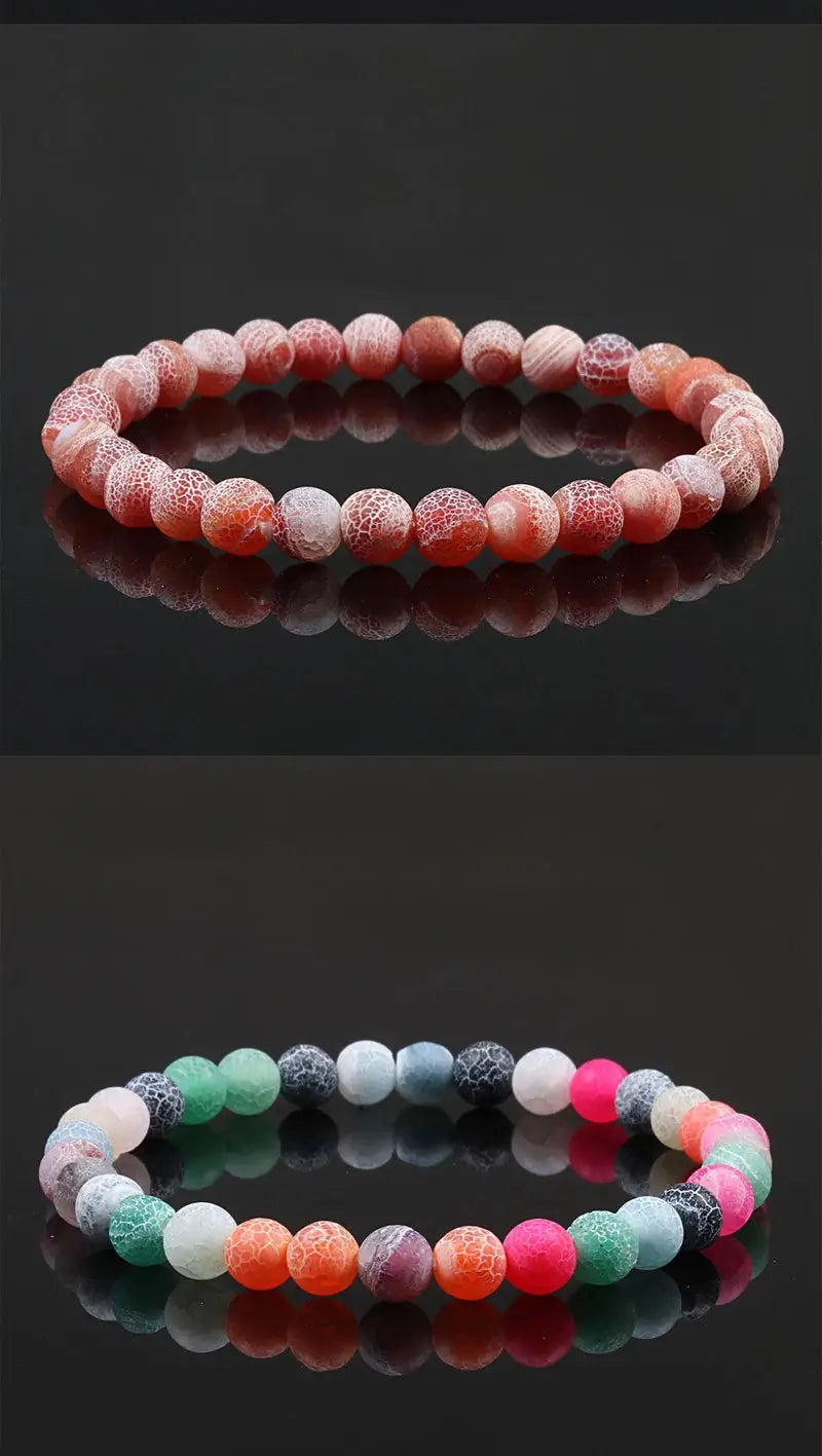 FROSTED GEMSTONE BEAD BRACELET FOR BALANCE & ENERGY