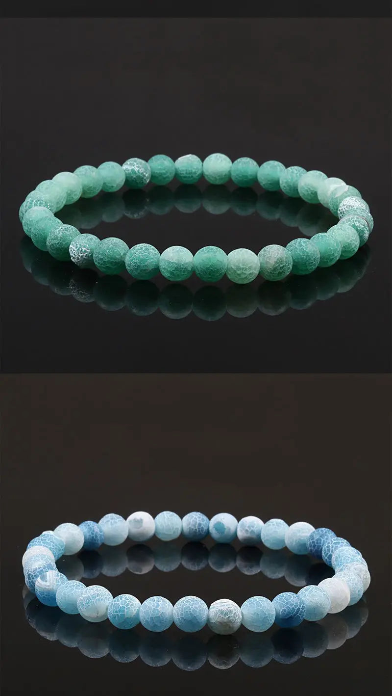 FROSTED GEMSTONE BEAD BRACELET FOR BALANCE & ENERGY