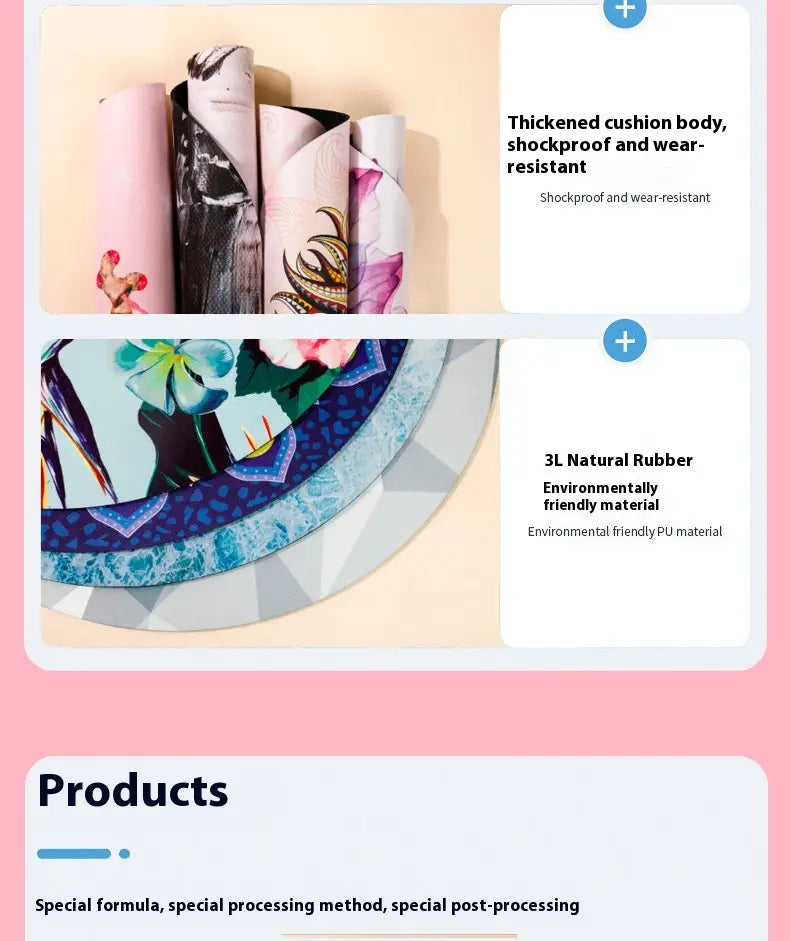 PREMIUM LARGE ROUND YOGA MAT WITH CUSTOM THICKNESS