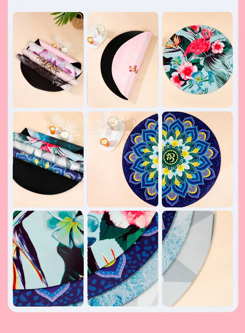 PREMIUM LARGE ROUND YOGA MAT WITH CUSTOM THICKNESS