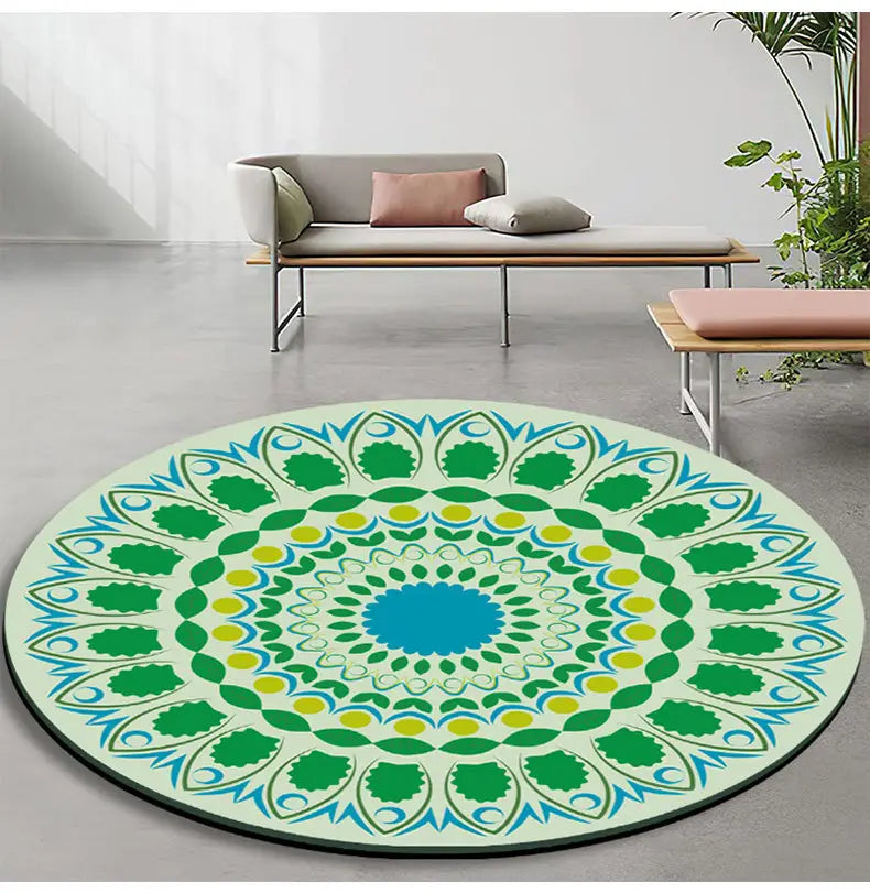 LUXURIOUS NON-SLIP ROUND YOGA MAT WITH MANDALA DESIGN