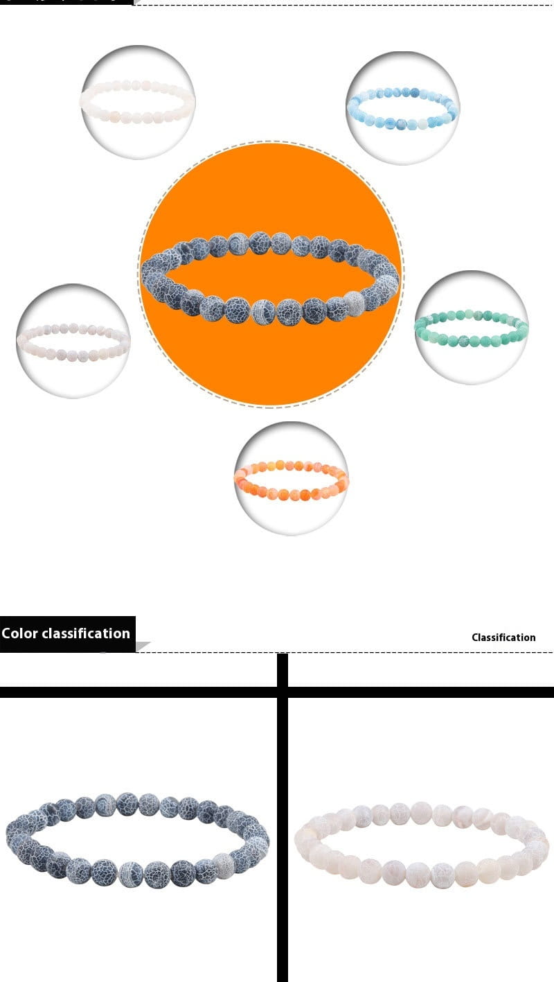 FROSTED GEMSTONE BEAD BRACELET FOR BALANCE & ENERGY