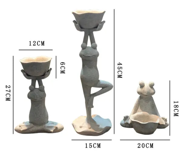 Frog Yoga Statue Flower Pot For Garden And Decor