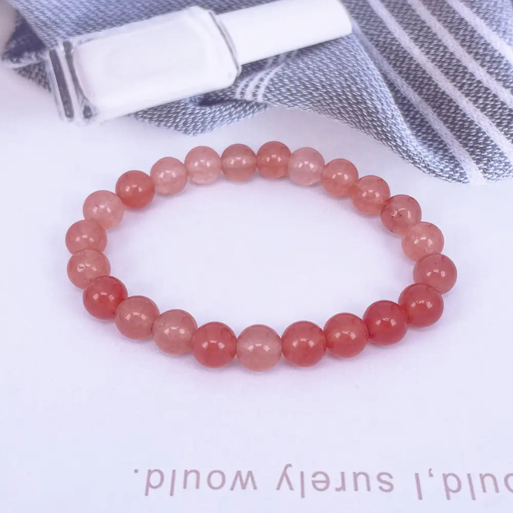 ORANGE STONE BEADED YOGA BRACELET FOR SPIRITUAL ENERGY