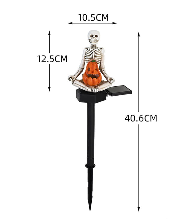Solar Skull Yoga Statue For Garden And Lawn Decor