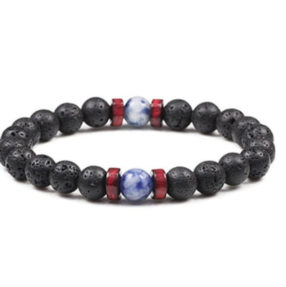 VOLCANIC STONE BEAD BRACELET FOR SPIRITUAL ENERGY