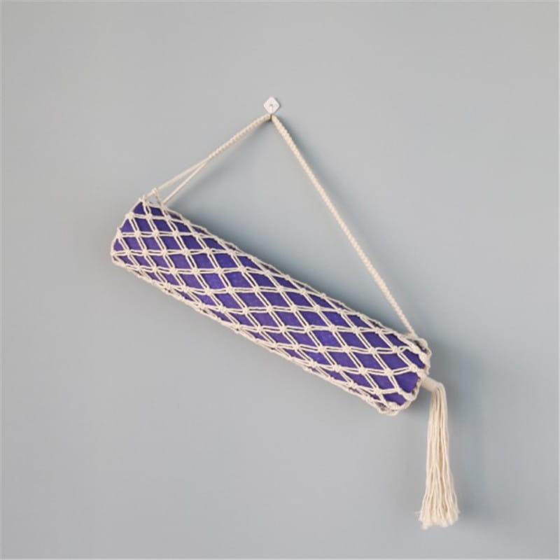 PORTABLE HAND-WOVEN YOGA MAT BAG WITH TASSELS