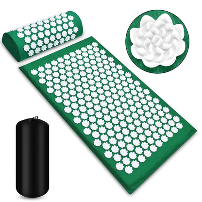 Accupressure Mat And Pillow Combo For Daily Wellness - Green