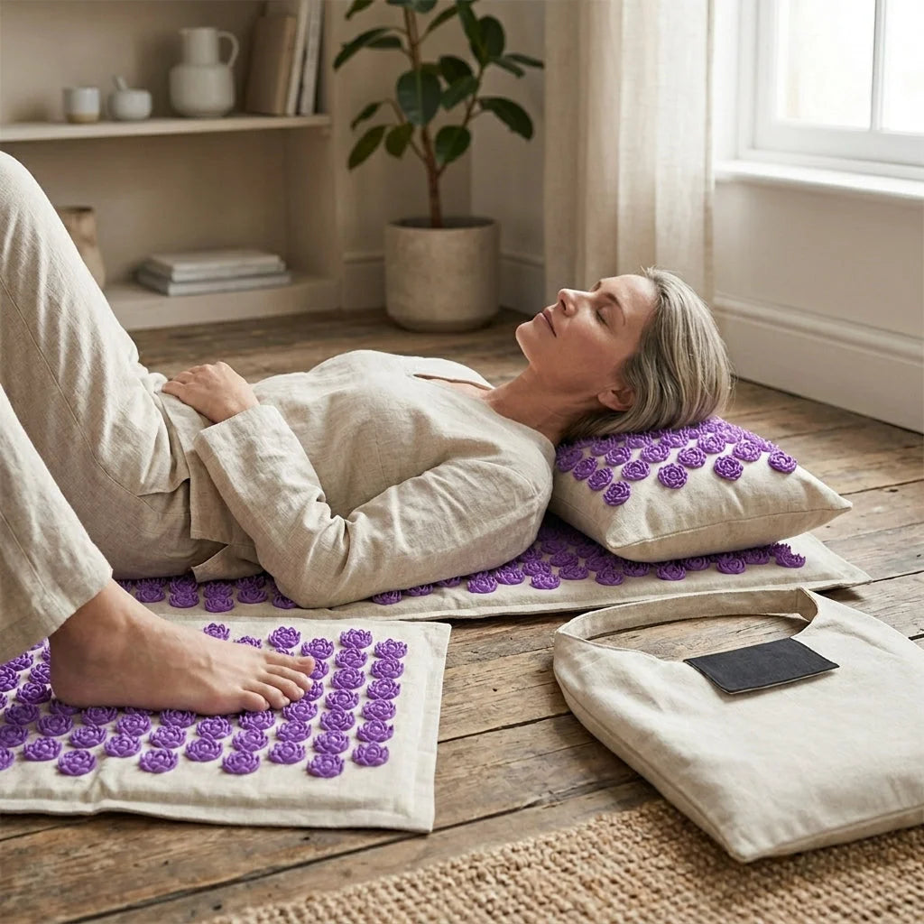 Acupressure Mat And Pillow Set For Full-Body Relief