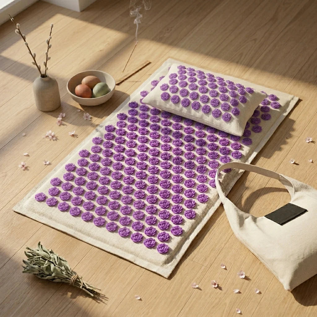Acupressure Mat And Pillow Set For Full-Body Relief