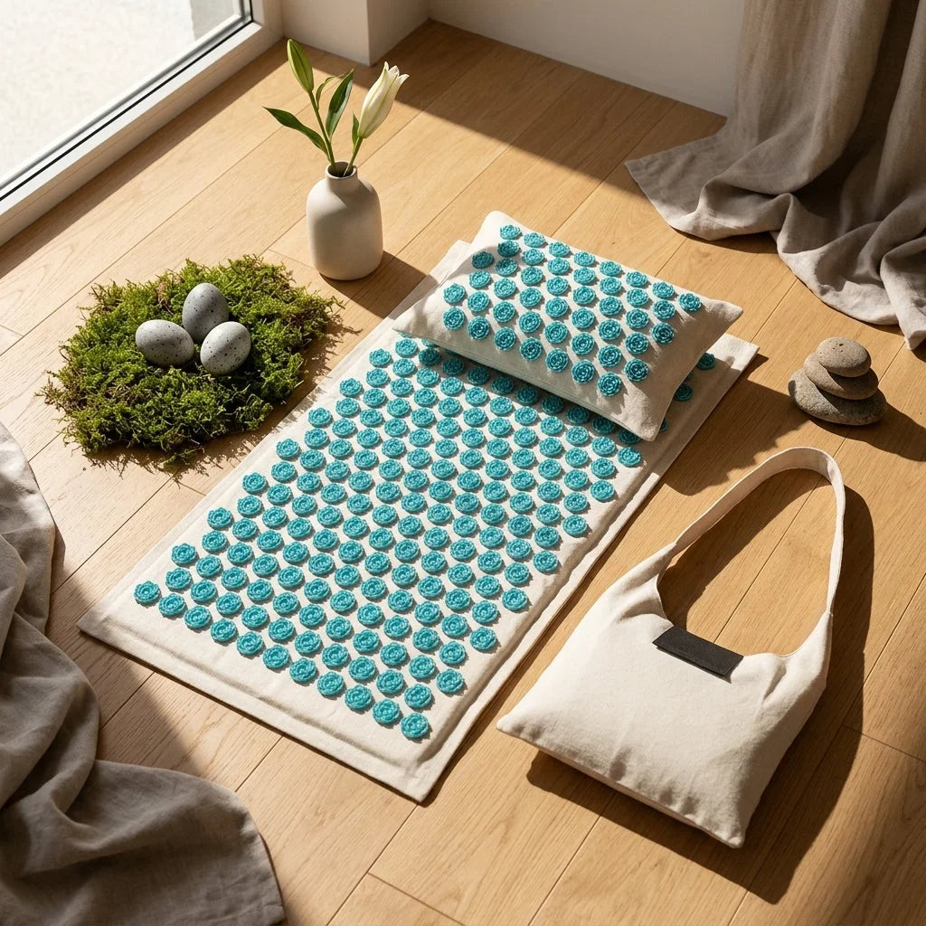 Acupressure Mat And Pillow Set For Full-Body Relief
