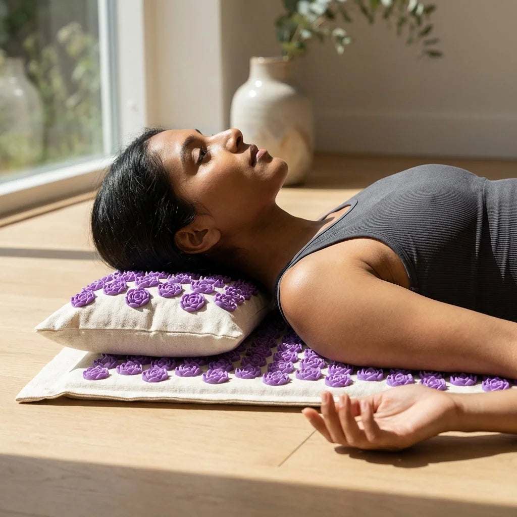 Acupressure Mat And Pillow Set For Full-Body Relief