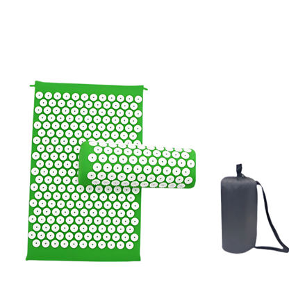 Acupressure Yoga Mat Set For Stress Relief And Recovery - Green 3piece suit
