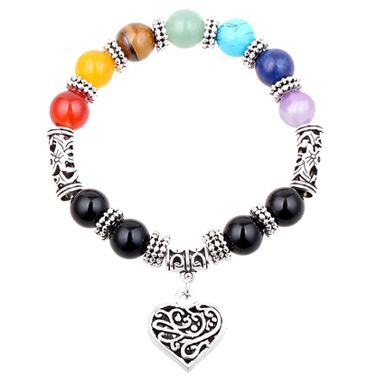Adjustable Beaded Chakra Bracelets For Daily Balance - Silver