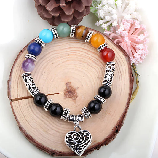 Adjustable Beaded Chakra Bracelets For Daily Balance - Silver