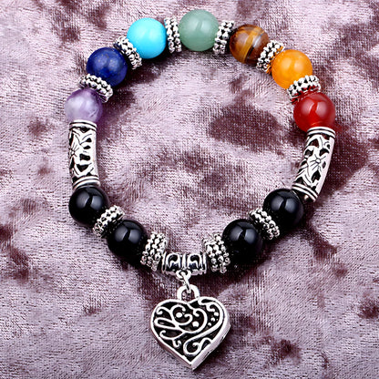 Adjustable Beaded Chakra Bracelets For Daily Balance - Silver
