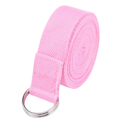 Adjustable Cotton Stretch Out Strap For Flexibility - Pink