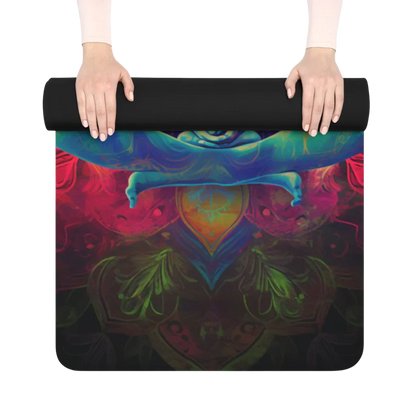 Aesthetic Yoga Mat With Lotus & Breath Design - 24x68