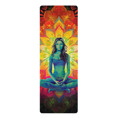 Aesthetic Yoga Mat With Lotus & Breath Design - 24x68