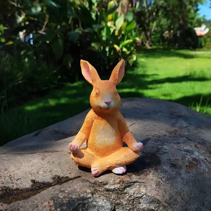 Animal-Inspired Yoga Statues For Garden Decor - Bunny