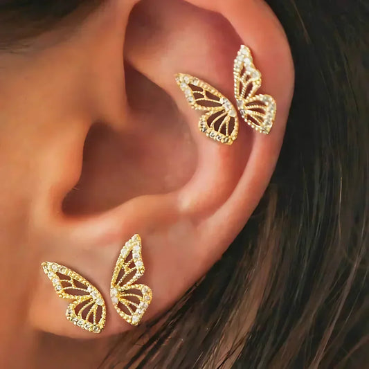 Asymmetrical Butterfly Small Boho Earrings