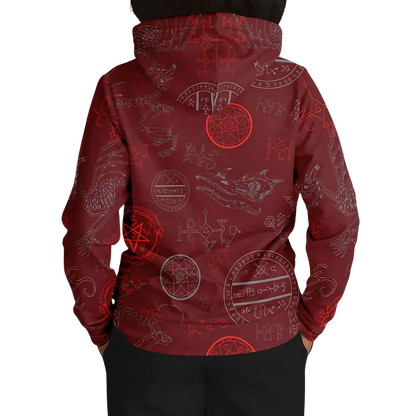 Athletic Hooded Sweatshirts With Mystic Dragon Print