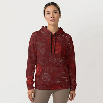 Athletic Hooded Sweatshirts With Mystic Dragon Print