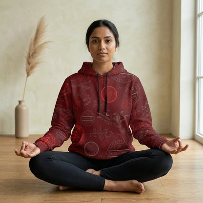 Athletic Hooded Sweatshirts With Mystic Dragon Print