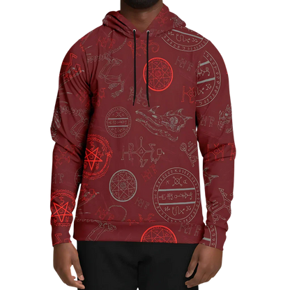 Athletic Hooded Sweatshirts With Mystic Dragon Print