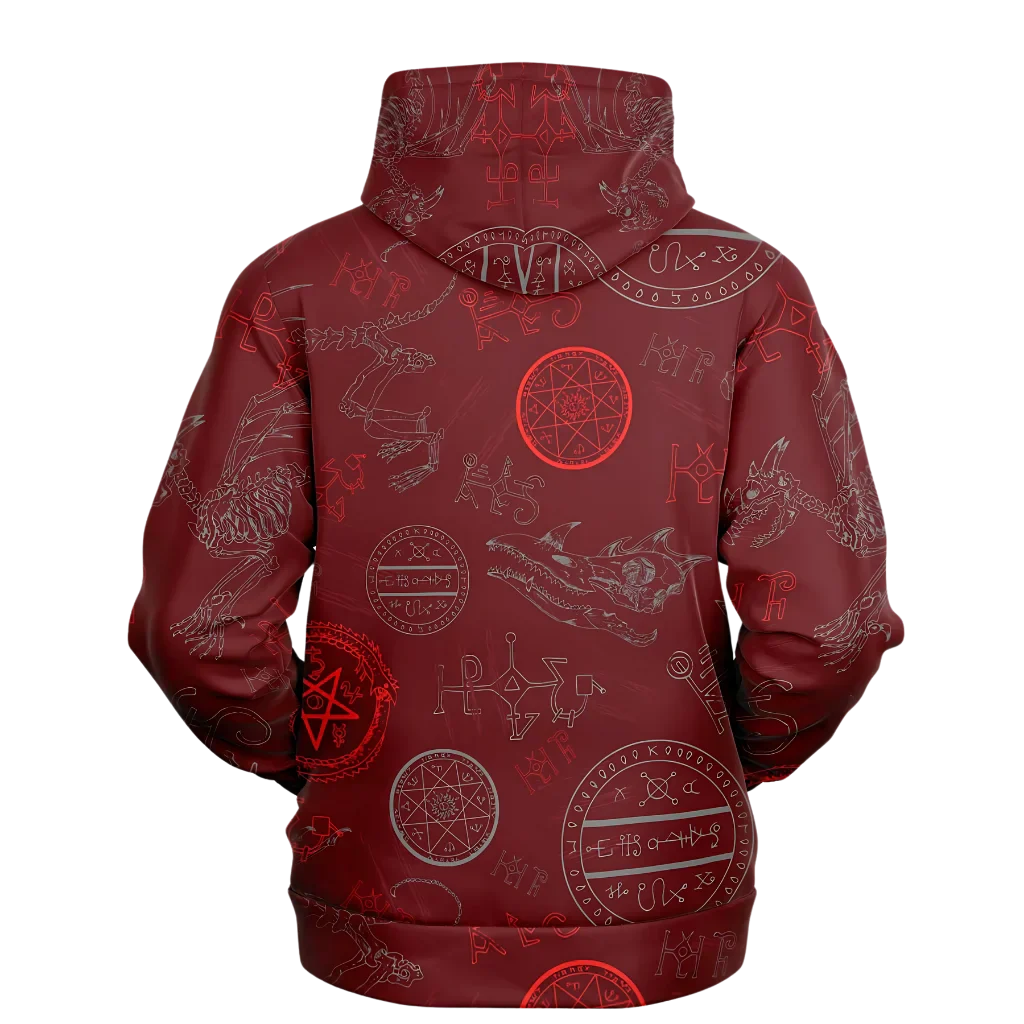 Athletic Hooded Sweatshirts With Mystic Dragon Print