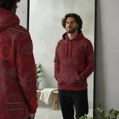 Athletic Hooded Sweatshirts With Mystic Dragon Print